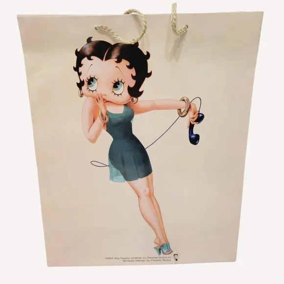 betty boop green dress Vtg 2004 Betty Boop Green Dress Gift Present Party Bag